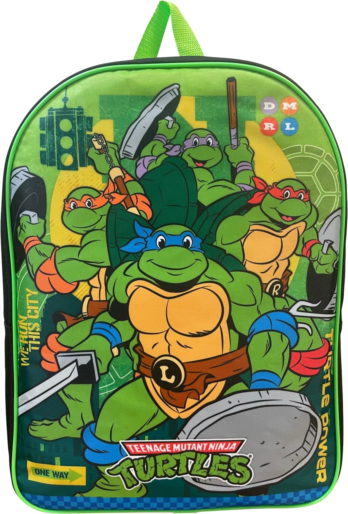 Ruz Kids Licensed 15 Inch School Bag Backpack (Ninja Turtles)