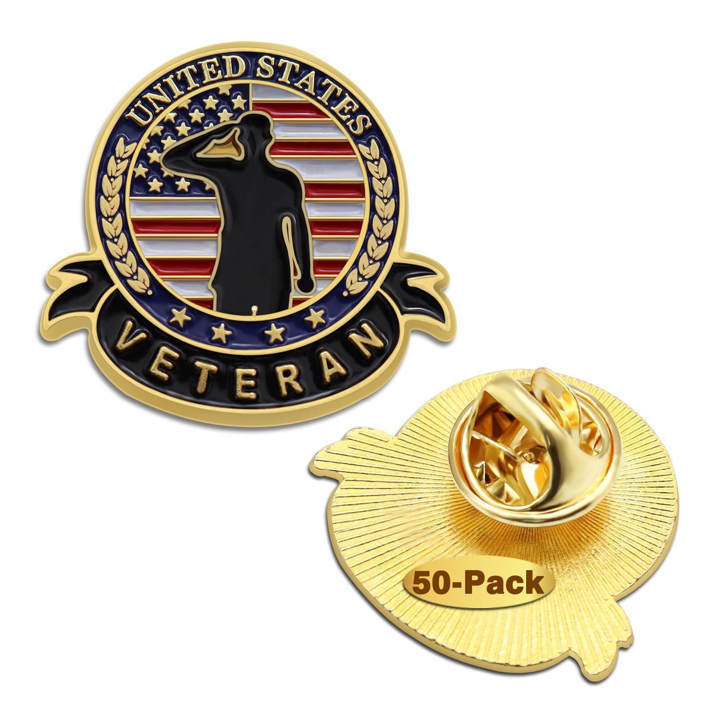 50 Pcs US Veteran Day Pins โ Female/Male Soldier Patriotic American Flag Pins Memorial Day Military Lapel pin For Man Woman Gifts