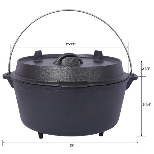 Outdoor Camping Deep Pot – Campfire Cooking Pot for BBQ & Baking