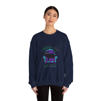 I Work For My Cat Sweatshirt | funny cat shirt, witchy cat