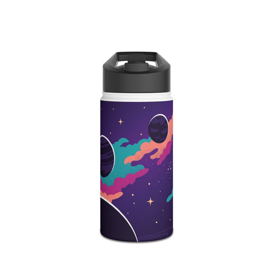 Cosmic Night Stainless Steel Water Bottle — Colorful Space Planets Design