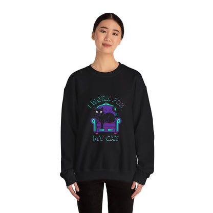 I Work For My Cat Sweatshirt | funny cat shirt, witchy cat