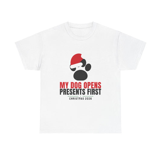 My Dog Opens Presents First Tee | Funny Christmas Dog Mom