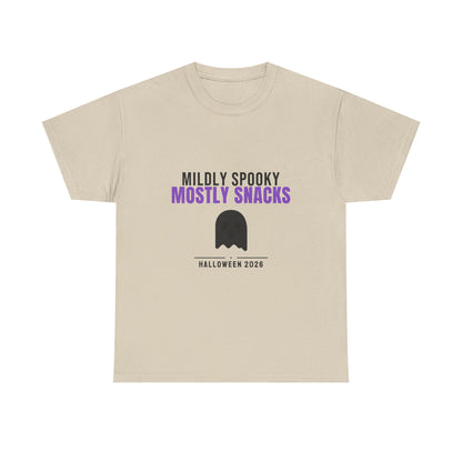 Mildly Spooky Mostly Snacks Tee | Funny Halloween Ghost