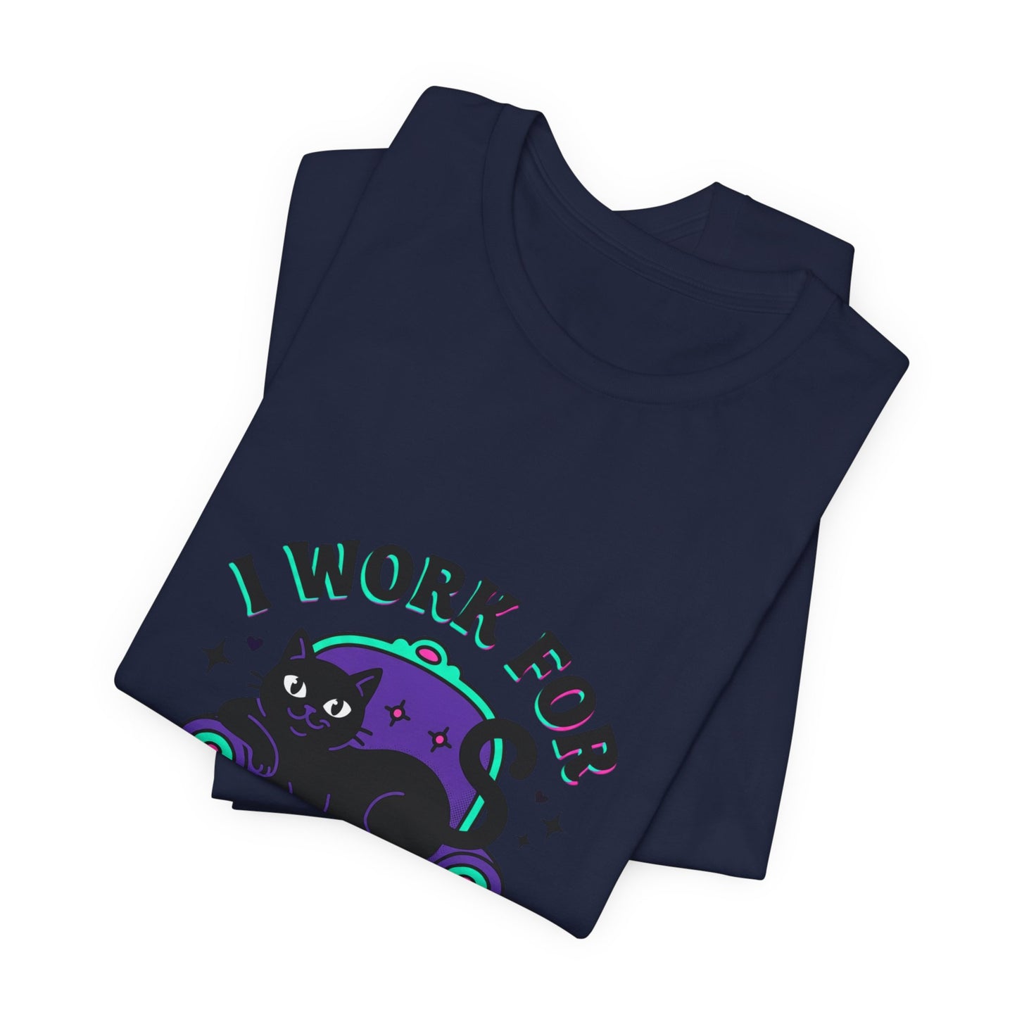 I Work For My Cat T-Shirt | funny cat shirt, black cat, meme cat