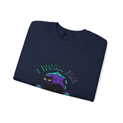 I Work For My Cat Sweatshirt | funny cat shirt, witchy cat