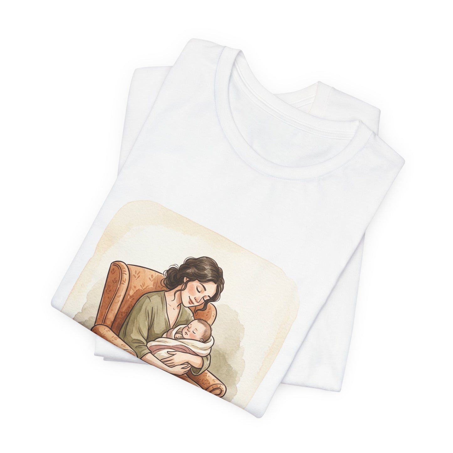 Mama Bear T-Shirt – Vintage Mom & Baby Illustration Tee ("Mama Bear" with Quote)