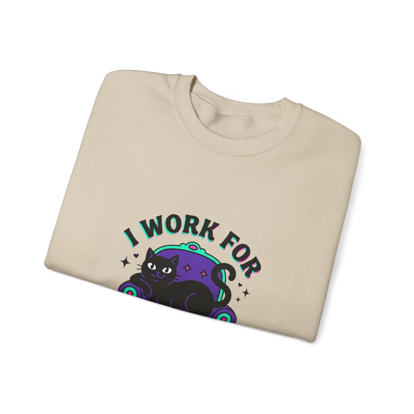 I Work For My Cat Sweatshirt | funny cat shirt, witchy cat