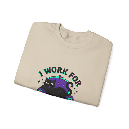 I Work For My Cat Sweatshirt | funny cat shirt, witchy cat