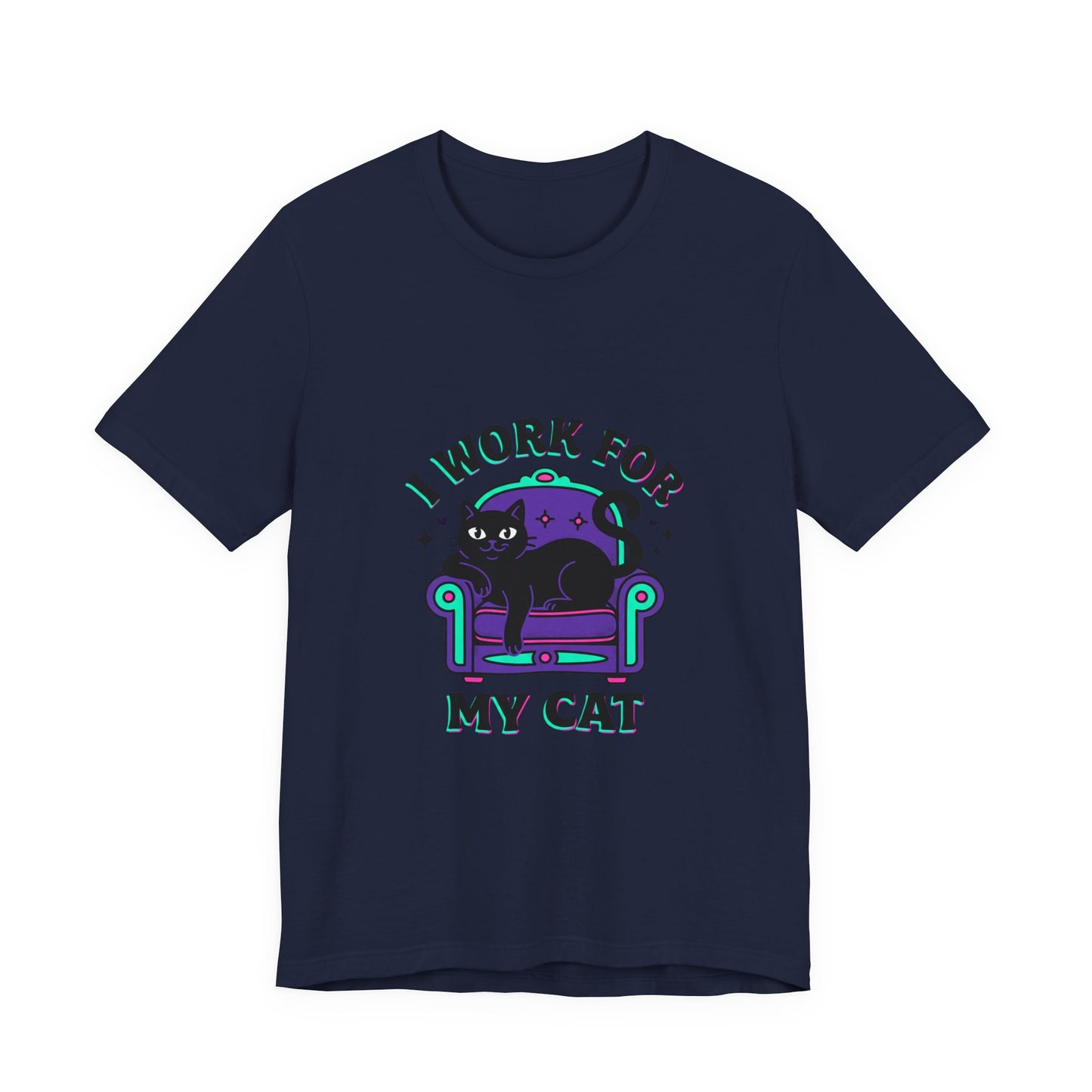 I Work For My Cat T-Shirt | funny cat shirt, black cat, meme cat