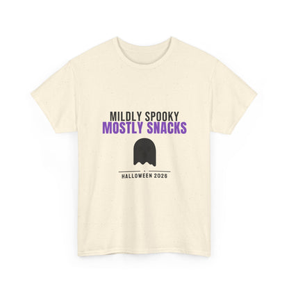 Mildly Spooky Mostly Snacks Tee | Funny Halloween Ghost