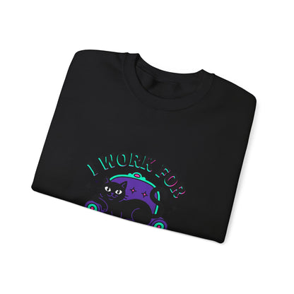 I Work For My Cat Sweatshirt | funny cat shirt, witchy cat