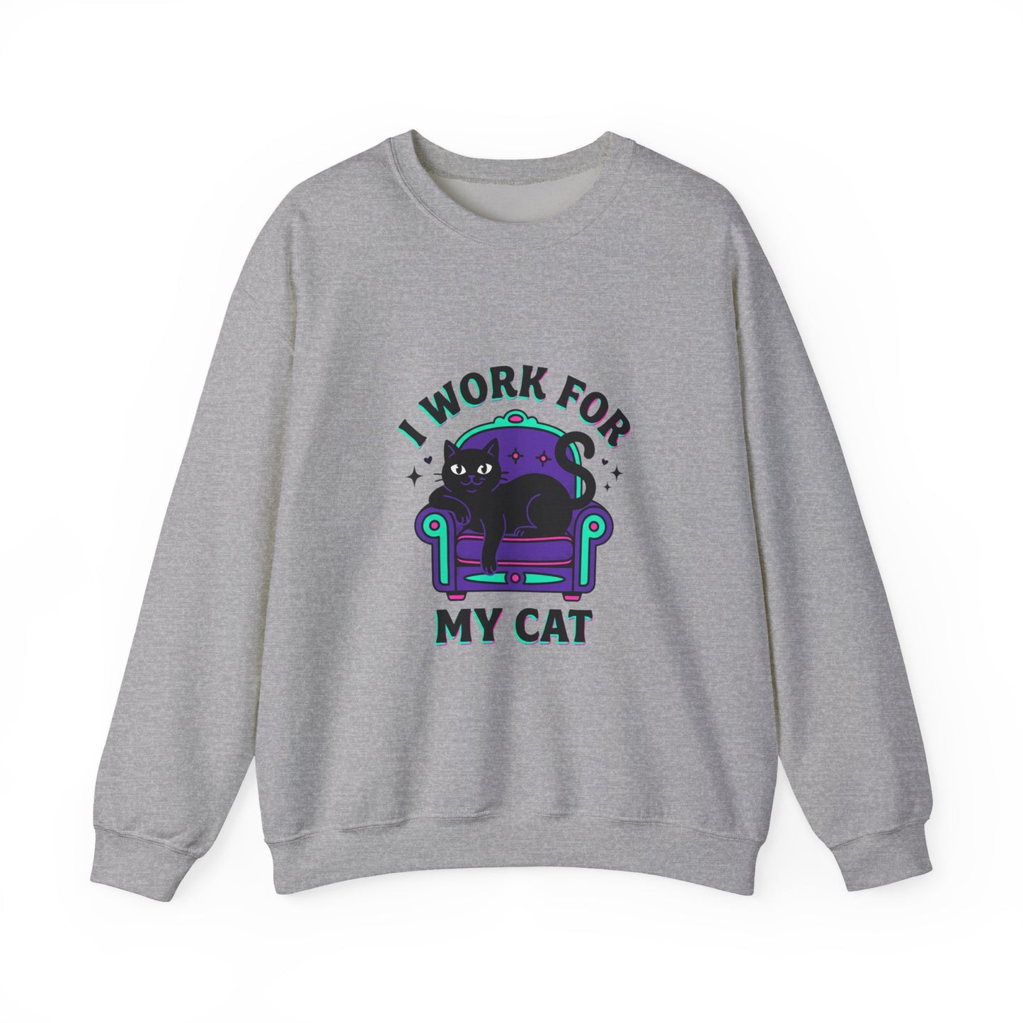 I Work For My Cat Sweatshirt | funny cat shirt, witchy cat