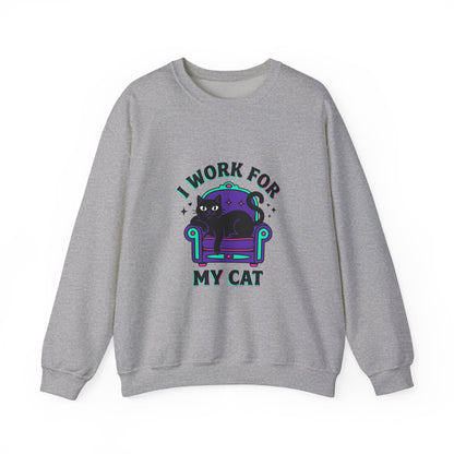 I Work For My Cat Sweatshirt | funny cat shirt, witchy cat