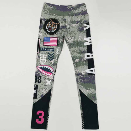 Women's Army Gym Fitness Leggings Sports Pants