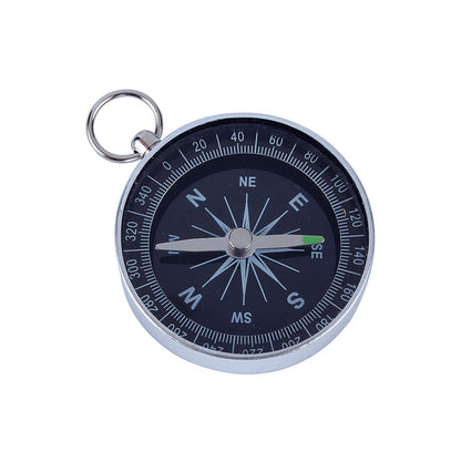 Portable Pocket Compass – Aluminum Silver Navigation Compass for Hiking & Camping