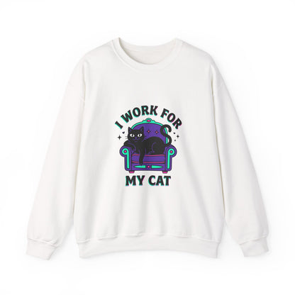 I Work For My Cat Sweatshirt | funny cat shirt, witchy cat