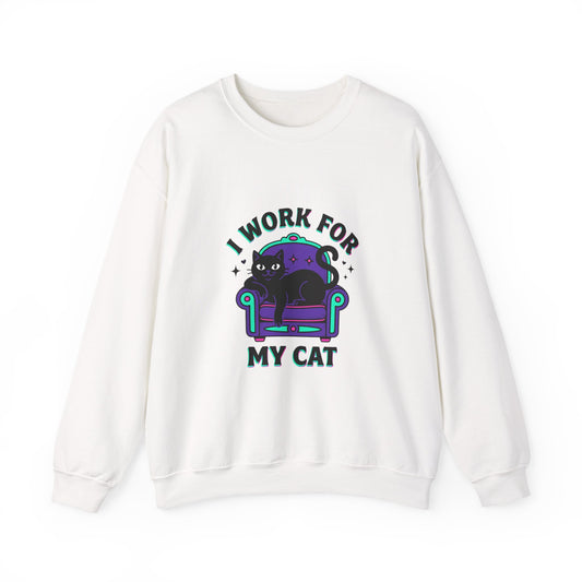I Work For My Cat Sweatshirt | funny cat shirt, witchy cat
