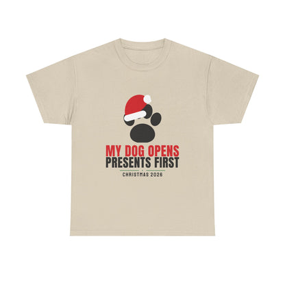 My Dog Opens Presents First Tee | Funny Christmas Dog Mom