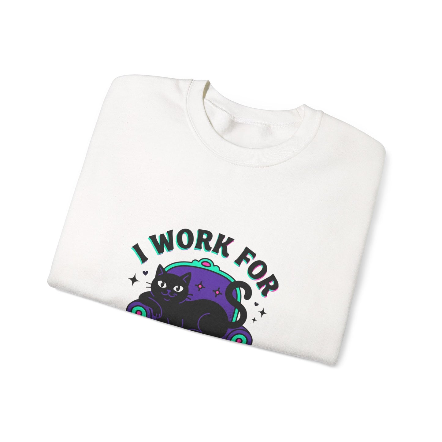 I Work For My Cat Sweatshirt | funny cat shirt, witchy cat