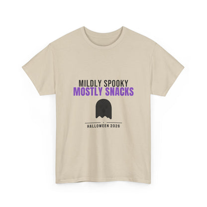 Mildly Spooky Mostly Snacks Tee | Funny Halloween Ghost