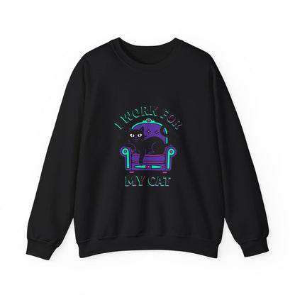 I Work For My Cat Sweatshirt | funny cat shirt, witchy cat