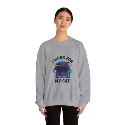 I Work For My Cat Sweatshirt | funny cat shirt, witchy cat