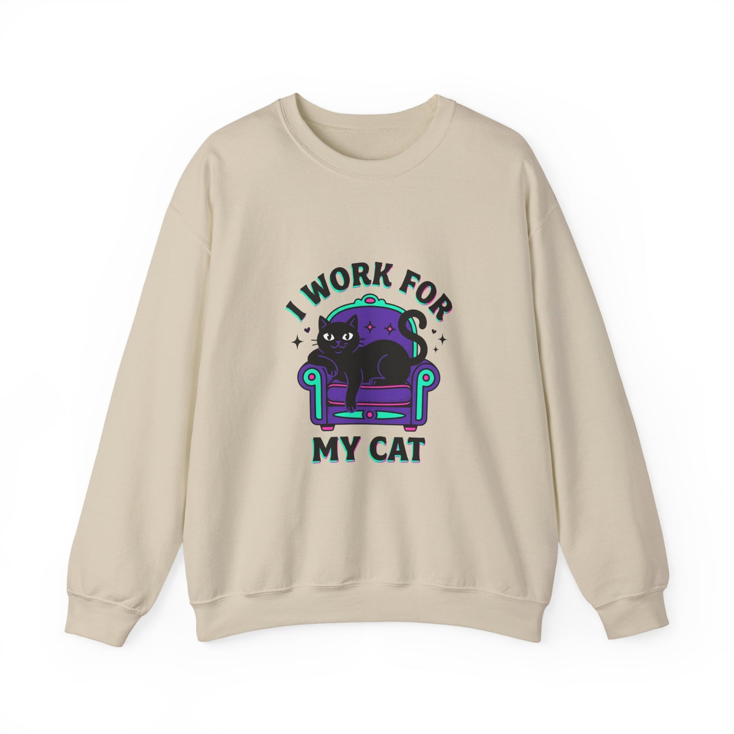 I Work For My Cat Sweatshirt | funny cat shirt, witchy cat