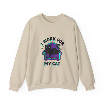 I Work For My Cat Sweatshirt | funny cat shirt, witchy cat