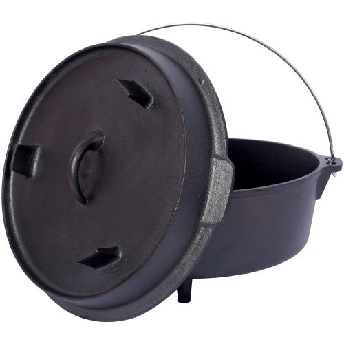 Outdoor Camping Deep Pot – Campfire Cooking Pot for BBQ & Baking