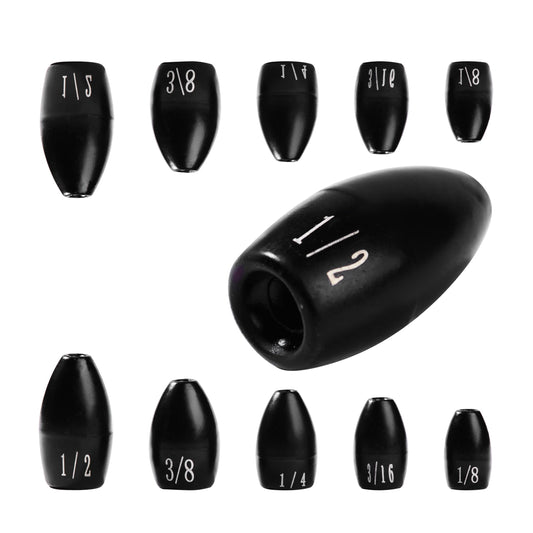 Tungsten Bullet Fishing Weights 3/16oz – 10-Pack Bass Sinkers