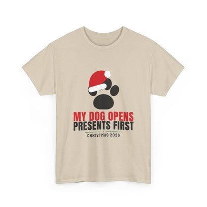 My Dog Opens Presents First Tee | Funny Christmas Dog Mom