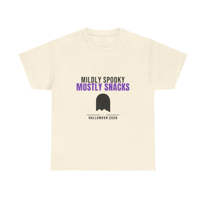 Mildly Spooky Mostly Snacks Tee | Funny Halloween Ghost