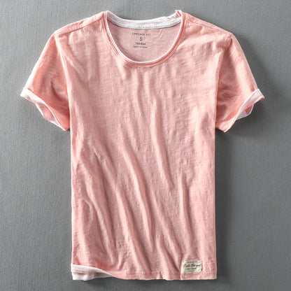 Men's Cotton Bamboo T-Shirt - Casual Vintage Style