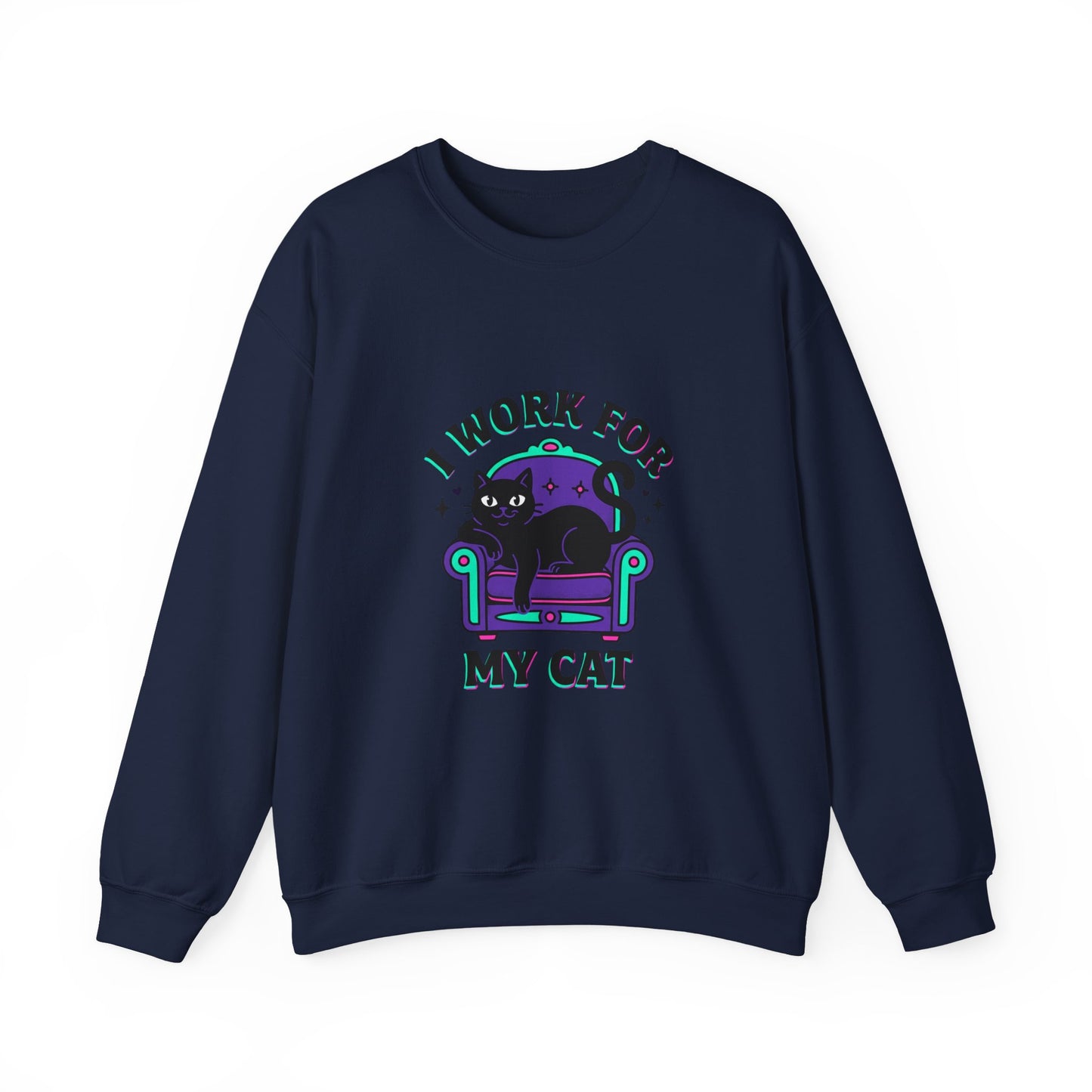 I Work For My Cat Sweatshirt | funny cat shirt, witchy cat