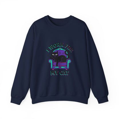 I Work For My Cat Sweatshirt | funny cat shirt, witchy cat