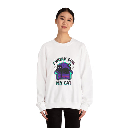 I Work For My Cat Sweatshirt | funny cat shirt, witchy cat