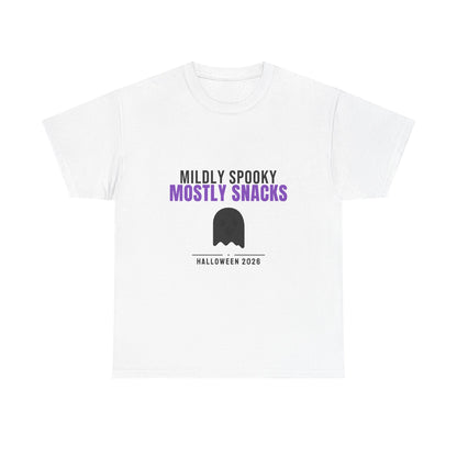 Mildly Spooky Mostly Snacks Tee | Funny Halloween Ghost