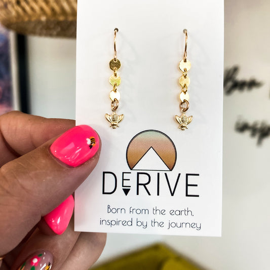 Bee Charm Coin Earrings