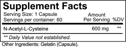 NutraKey NAC 600mg, 60 Capsules
