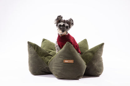 OULU X PEHOM - CUDDLE PET PILLOW BED- Navy Blue / Olive Green / Canyon Brown