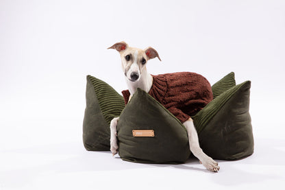 OULU X PEHOM - CUDDLE PET PILLOW BED- Navy Blue / Olive Green / Canyon Brown