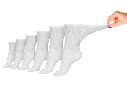 Women's Cotton Diabetic Crew Socks (6 Pair)