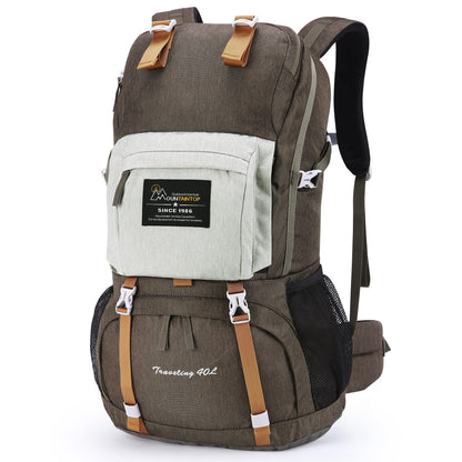 MOUNTAINTOP 40L Hiking Backpack with Rain Cover – Lightweight Travel Pack