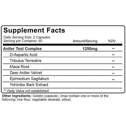 NutraKey Red Deer Antler Test, 120 Capsules