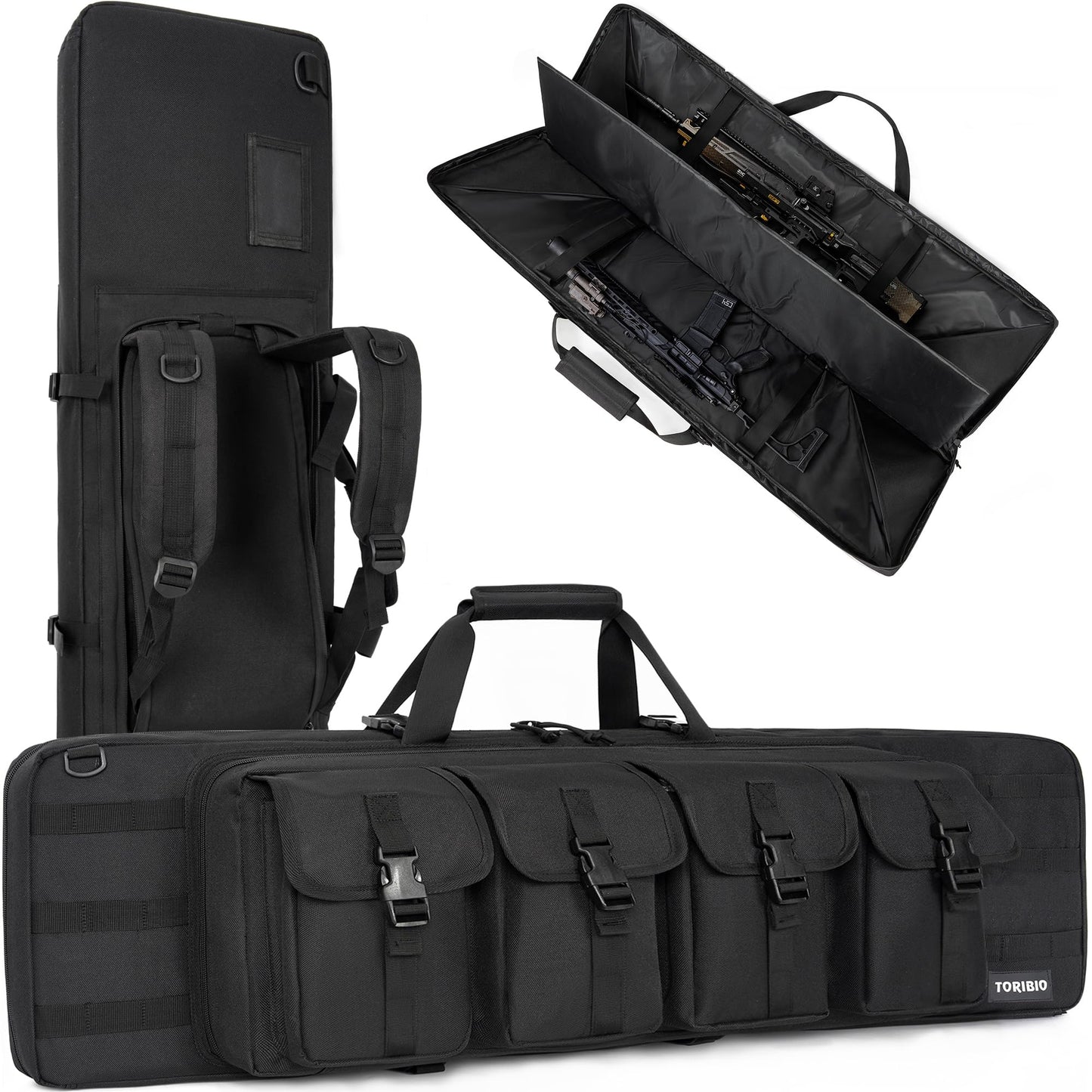 TORIBIO Double Rifle Case Soft Bag 36" Gun Case Tactical for Rifle Pistol Firearm Storage Transportation and Hunting Shooting Range Rifle Backpack