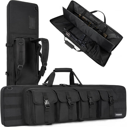 TORIBIO Double Rifle Case Soft Bag 36" Gun Case Tactical for Rifle Pistol Firearm Storage Transportation and Hunting Shooting Range Rifle Backpack