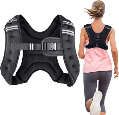 Henkelion Weighted Vest Weight Vest for Men Women Kids Weights Included Body Weight Vests Adjustable for Running Training Workout Jogging Walking - Black - 20 Lbs