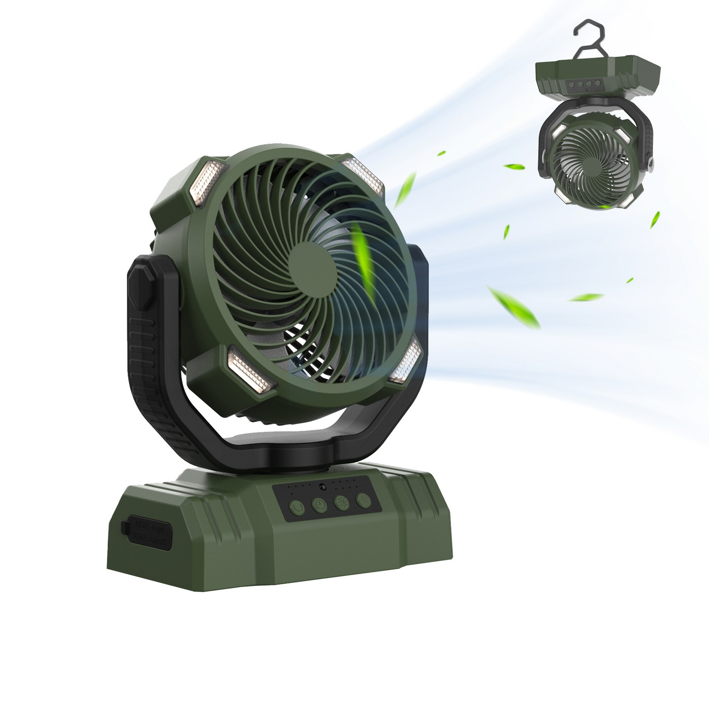 Outdoor Power Bank with LED Light & Camping Fan – 3-in-1 Portable