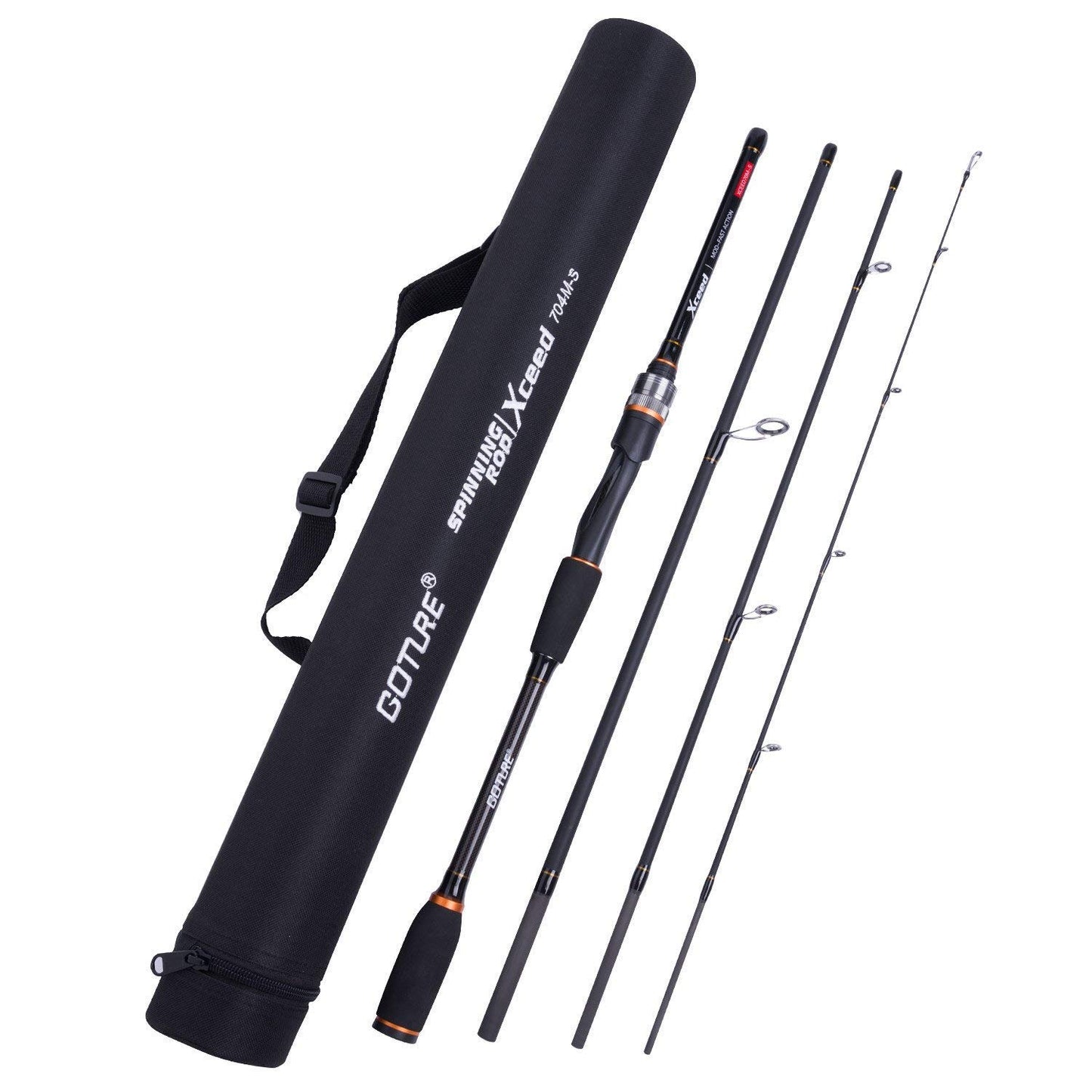 7ft Carbon Fiber Travel Spinning Rod – 4-Piece, Ultra Light
